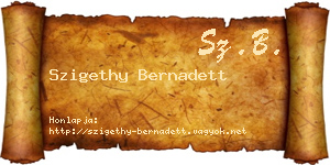 Szigethy Bernadett névjegykártya
