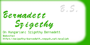 bernadett szigethy business card